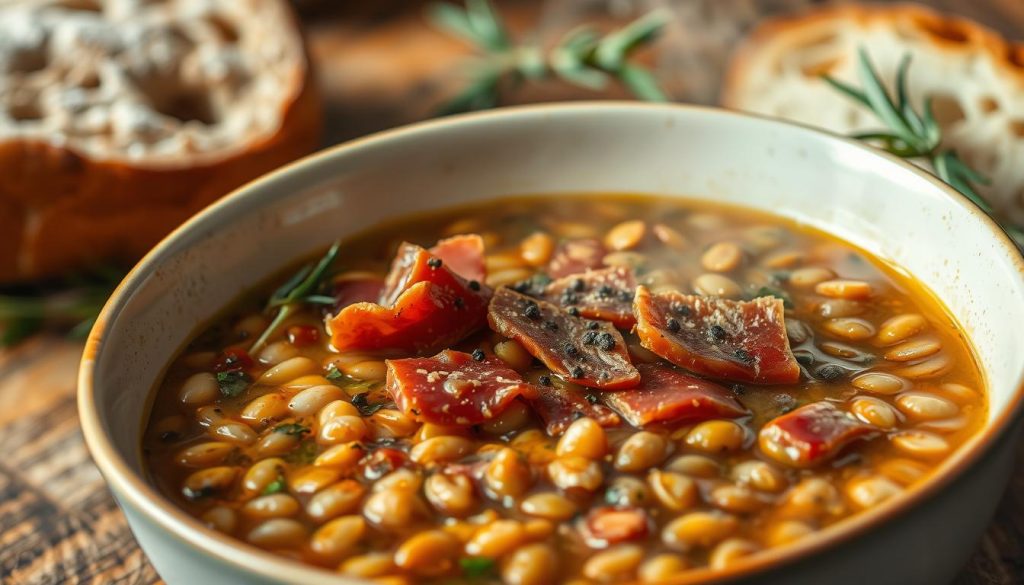 Variationen der italienischen Linsensuppe